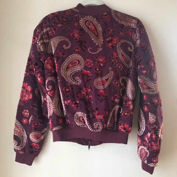 KAS Paisley Ashlyn Velvet Burnout Bomber Jacket XS - Picture 3 of 8